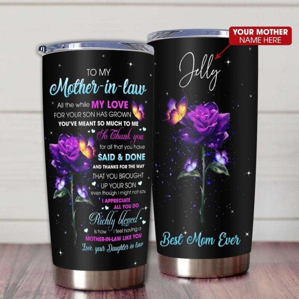 Gift For Mom Mother-In-Law Purple Done And Richly Rose Best Mom Ever Tumbler