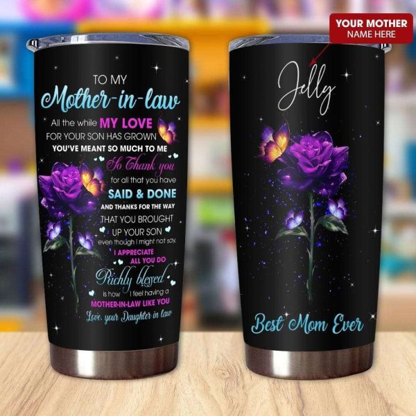 Gift For Mom Mother-In-Law Purple Done And Richly Rose Best Mom Ever Tumbler