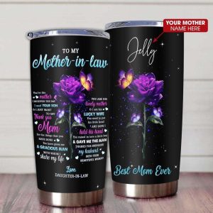 Gift For Mom Mother In Law Purple Rose Art Thanks Mom For The Things That You Have Done Tumbler 2