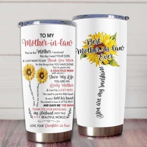 Gift For Mom Mother In Law Thanks For Bringing My Husband Into This Beautiful World Tumbler 3