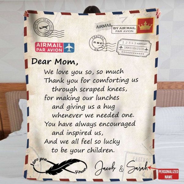 Gift For Mom We Love You So So Much Letter Blanket