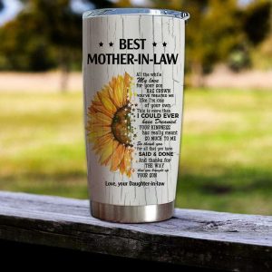 Gift For Mother In Law Thanks For All That You Have Said Done Half Sunflower Art Tumbler 3