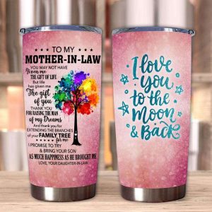 Gift For Mother In Law Thanks For Raising The Man Of My Dreams Color Tree Art Tumbler 1