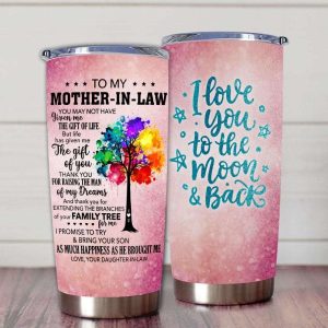 Gift For Mother In Law Thanks For Raising The Man Of My Dreams Color Tree Art Tumbler 3