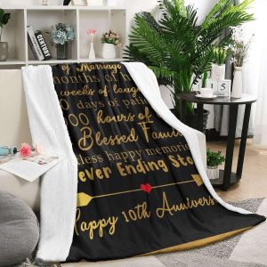 Gifts for 10th Anniversary Blanket 10 Year Wedding Anniversary Couple Gifts for Dad Mom 2
