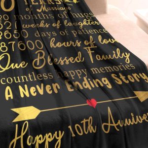 Gifts for 10th Anniversary Blanket 10 Year Wedding Anniversary Couple Gifts for Dad Mom 3