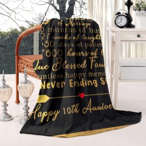 Gifts for 10th Anniversary Blanket 10 Year Wedding Anniversary Couple Gifts for Dad Mom 4