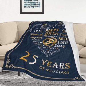 Gifts for 25th Anniversary Blanket 25th Silver Wedding Anniversary Couple Gifts for Dad Mom 2