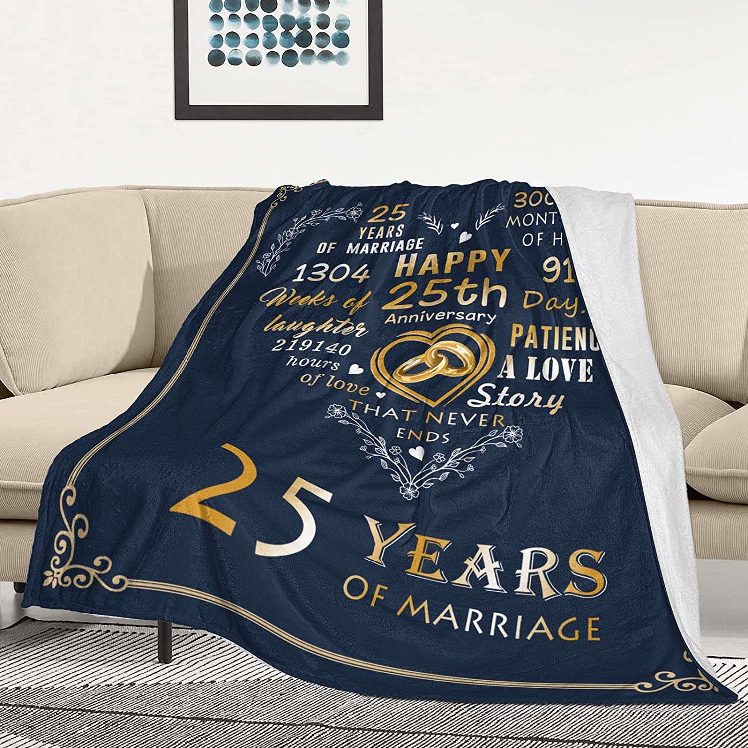 25th Silver Wedding Anniversary Couple Gifts Love That Never Ending Blanket