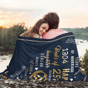 Gifts for 25th Anniversary Blanket 25th Silver Wedding Anniversary Couple Gifts for Dad Mom 4