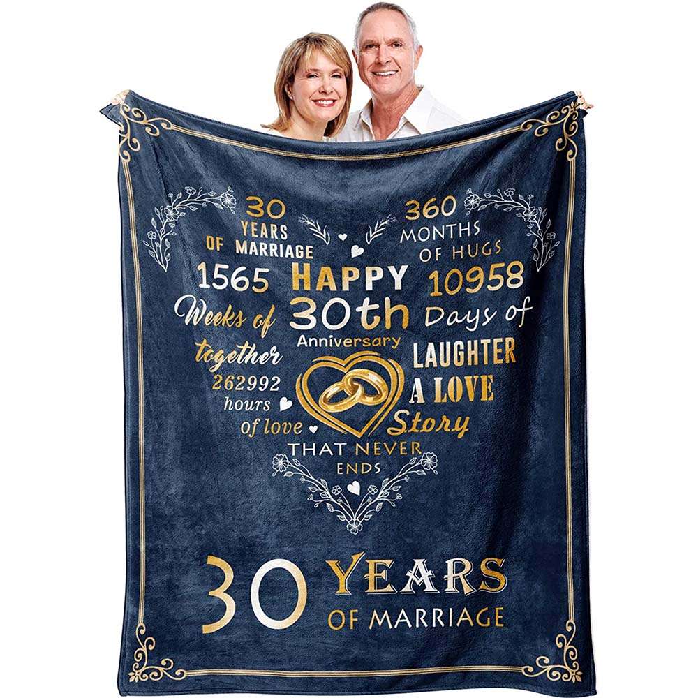 30th Pearl Wedding Anniversary Couple Gifts A Love Story Blanket