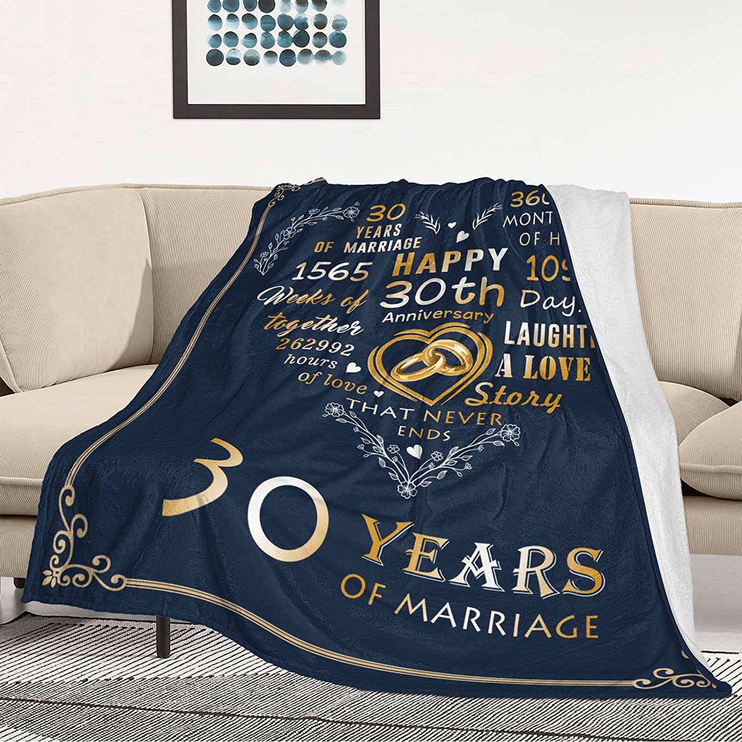 30th Pearl Wedding Anniversary Couple Gifts A Love Story Blanket