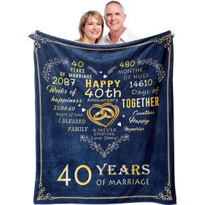 Gifts for 40th Anniversary Blanket 40th Ruby Wedding Anniversary Couple Gifts for Dad Mom 1