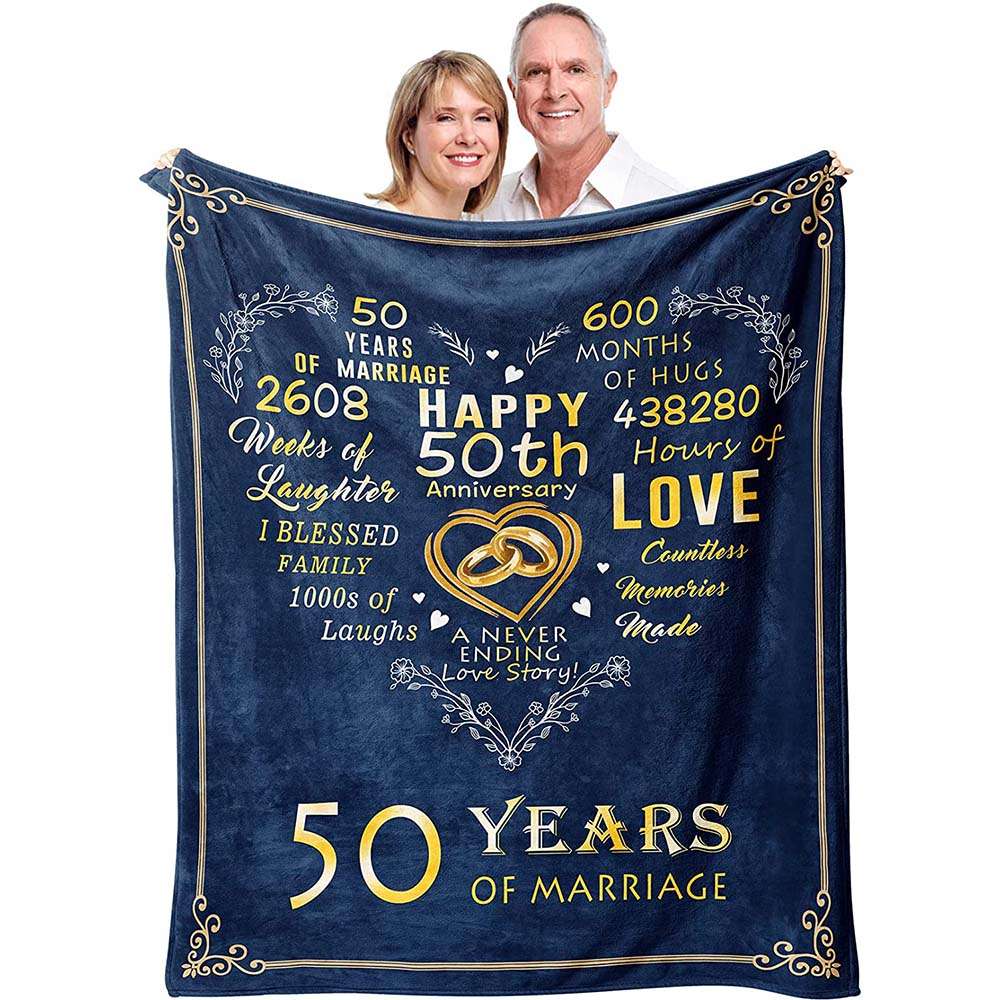50th Golden Wedding Anniversary Couple Gifts Happy And Love Couple Blanket