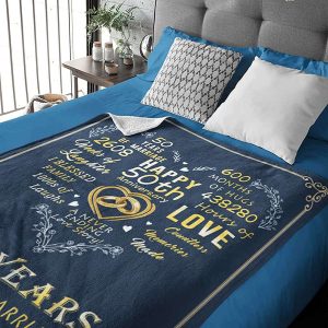 Gifts for 50th Anniversary Blanket 50th Golden Wedding Anniversary Couple Gifts for Dad Mom 3