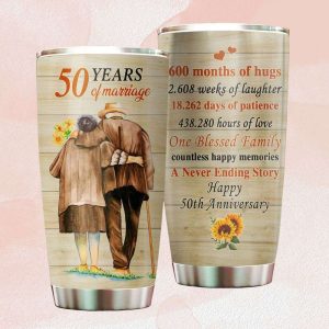 Happy 50th Anniversary 50 Years Of Marriage Sunflower Tumbler