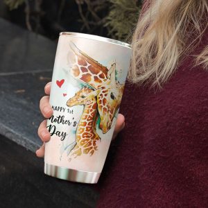 Happy First Mother Day Giraffe Mom Tumbler 2 Happy First Mother Day Giraffe Mom Tumbler 3