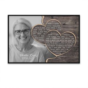 I Miss Your Voice Your Smile Custom Image Date Of Life Loss Of Mom Poster 3