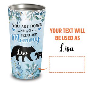 Mama Bear Happy 1st Mothers Day Personalized Tumbler 4