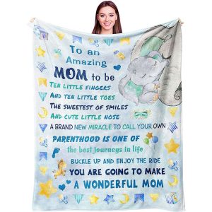New Mom Elephant Gifts for Women Pregnancy Gifts for First Time Moms Blanket 1
