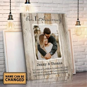 Our 1st Anniversary Canvas Gifts Love And Blessing Couple Canvas