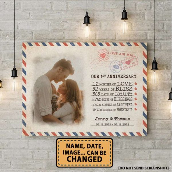Our 1st Anniversary Letter Bliss And Loyalty Personalized Canvas