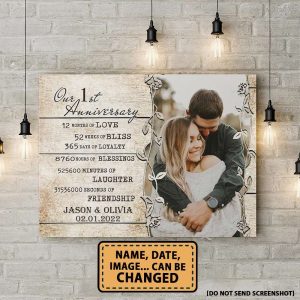 Our 1st Anniversary Timeless Personalized Canvas 1