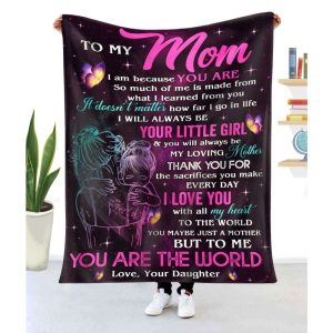Personalized Blanket Daughter To Mom I Am Because You Are To My Son 1 1