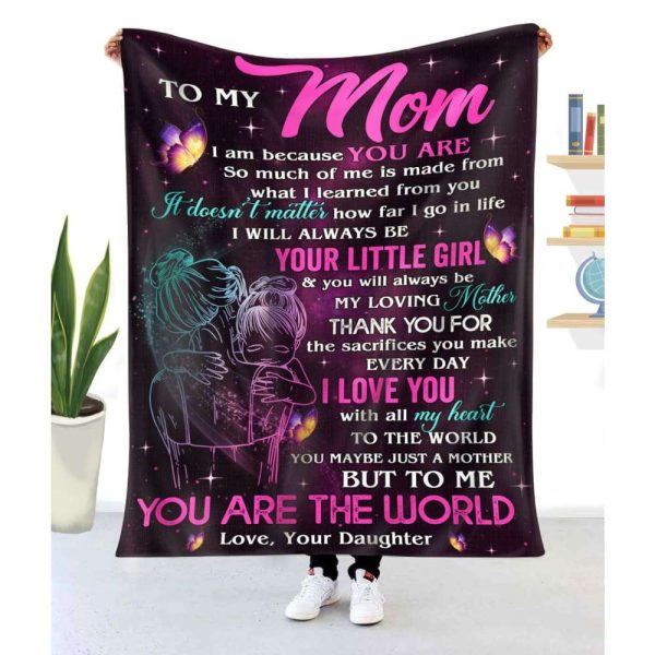 Personalized Blanket Daughter To Mom I Am Because You Are To My Son