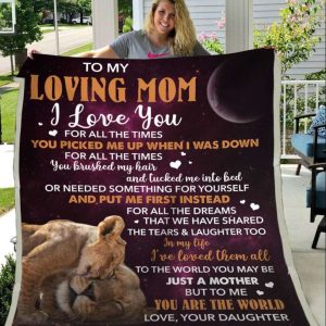 Personalized Blanket Daughter To Mom Lion Art I Love You For All The Times 1 1
