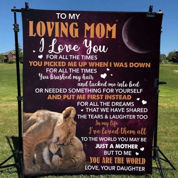 Personalized Blanket Daughter To Mom Lion Art I Love You For All The Times