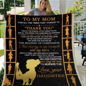 Personalized Blanket Daughter To Mom Nurse Art Thanks For All Blanket