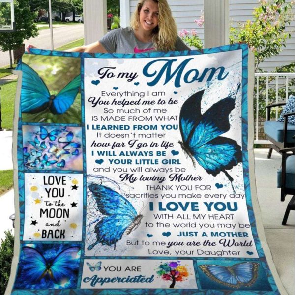 Personalized Blanket Daughter To Mom Butterfly Tree Art Everything Blanket