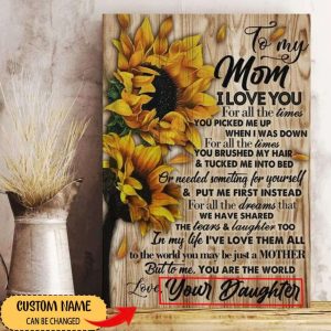 Personalized Canvas To My Mom You Pick Me Up Canvas 1