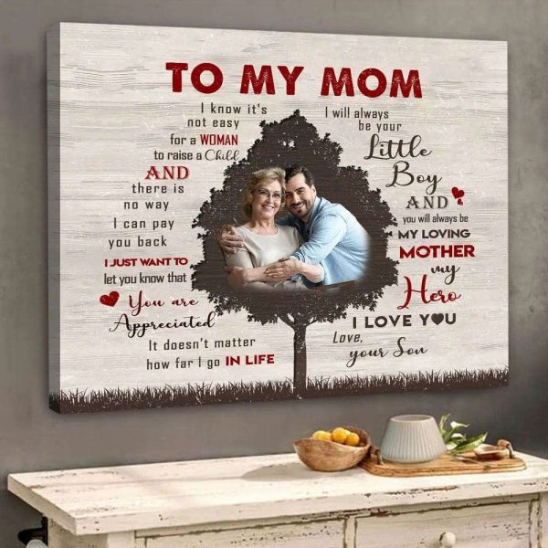 Personalized Gift For Mom From Son Canvas Love Tree Canvas