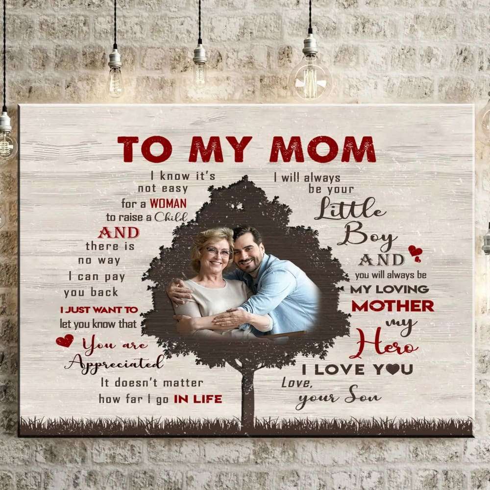 Personalized Gift For Mom From Son Canvas Love Tree Canvas