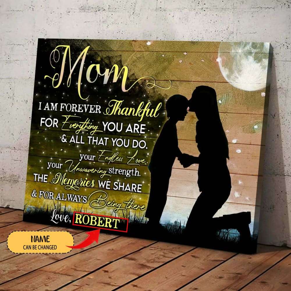 Personalized Canvas For Mom I Am Forever Thankful Canvas