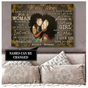 Personalized To My Black Mom From Daughter Mothers Day Gift To African American Mom Canvas Poster 8001 1