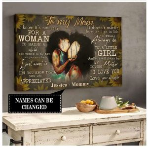 Personalized To My Black Mom, Not Easy For A Women Canvas