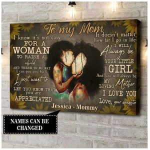Personalized To My Black Mom From Daughter Mothers Day Gift To African American Mom Canvas Poster 8001 3