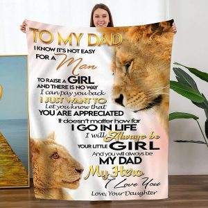 Personalized To My Lion Dad Gifts for Dad Gifts from Daughter Blanket 1