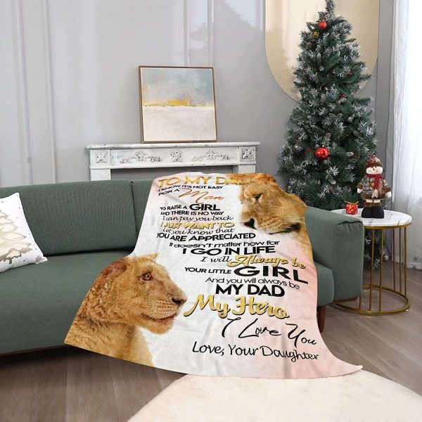 Personalized To My Lion Dad My Dad My Hero Blanket