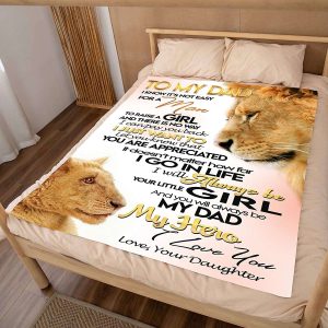 Personalized To My Lion Dad Gifts for Dad Gifts from Daughter Blanket 3