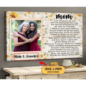 Personalized To My Mom Poem Gift For Mom Wall Art Canvas