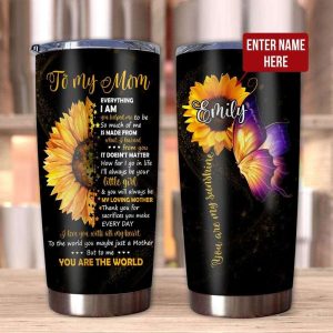 Personalized Tumbler For Mom Mothers Day Gift Tumbler With Half Sunflower 1
