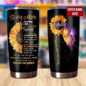 Personalized Tumbler For Mom Mothers Day Gift Tumbler With Half Sunflower 2