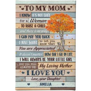 Personalized Wall Art To My Mom Canvas Mom Quotes Vintage Canvas 2