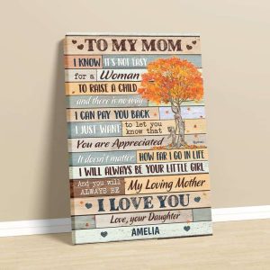 Personalized Wall Art To My Mom Canvas Mom Quotes Vintage Canvas 3
