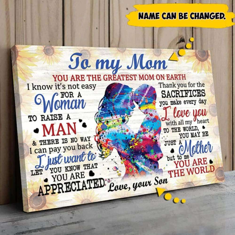 Personalzied Canvas To My Mom From Son Coloful Canvas Poster