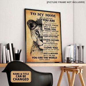 To My Mom I Love You With All My Heart Personalized Poster 3
